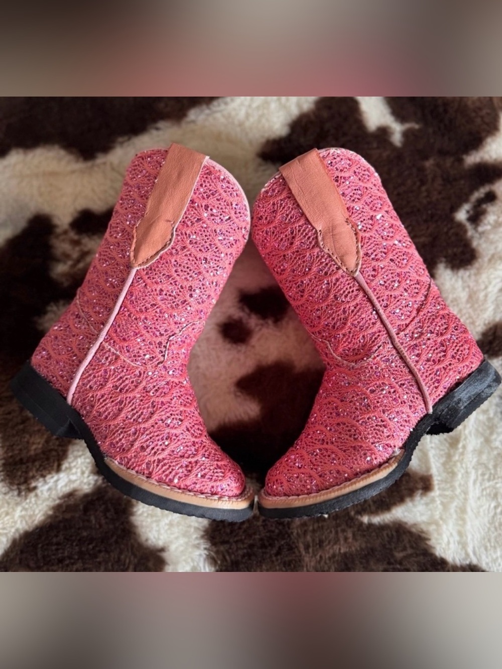 Infant Girls' Tanner Mark Pink Sparkle Cowboy Boots